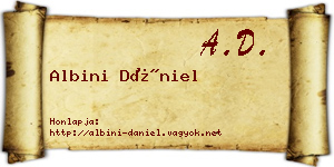 Albini Dániel névjegykártya